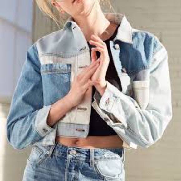 UO BDG Mix+Match Denim Cropped Trucker Jacket - Picture 3 of 3